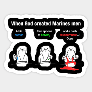 When God Created Marines Men T Shirt, Veteran Shirts, Gifts Ideas For Veteran Day Sticker